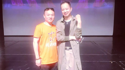 校长林羽龙与美国现代舞协会创始人合影